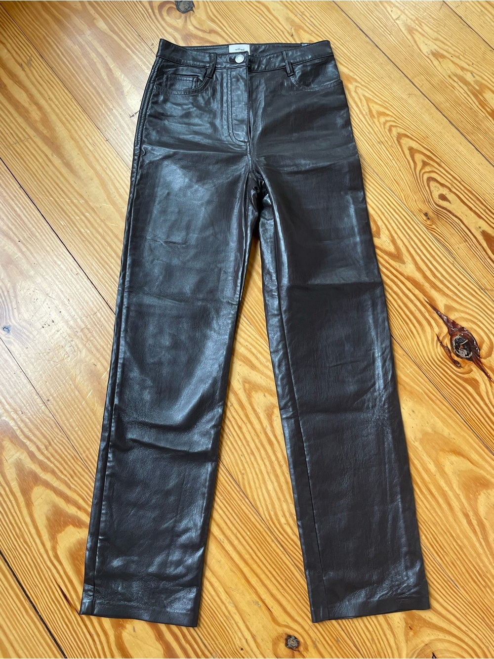 Wilfred Dark Brown Faux Leather Pants
